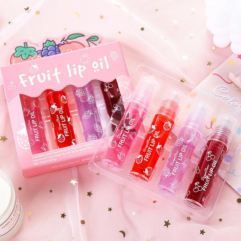 Moisturizing Lip Oil, Rolling Ball Design Lip Moisturizer, Hydrating Lip Balm, Lip Care Product for Women & Girls