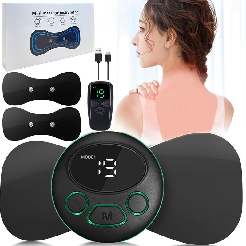 Electric Neck Massager, 1 Box 8 Modes Lcd Display Neck Stretcher, Portable Muscle Stimulator, Muscle Relaxation Machine for Home & Travel, Neck Massagers, LCD Massagers for Neck