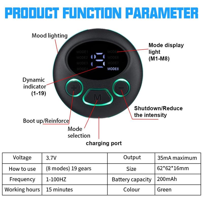 Electric Neck Massager, 1 Box 8 Modes Lcd Display Neck Stretcher, Portable Muscle Stimulator, Muscle Relaxation Machine for Home & Travel, Neck Massagers, LCD Massagers for Neck