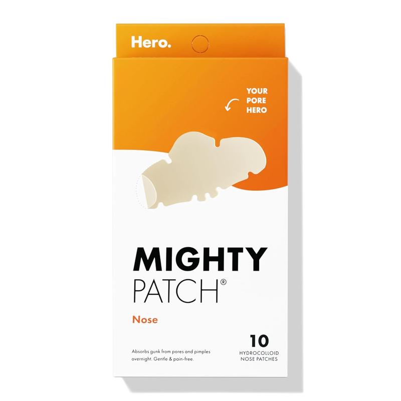 Mighty Patches for Nose Pores from Hero Cosmetics - XL Hydrocolloid Pimples, Zits and Oil - Dermatologist-Approved Overnight Pore Strips to Absorb Acne Nose Gunk (10 Count) Hero Cosmetics