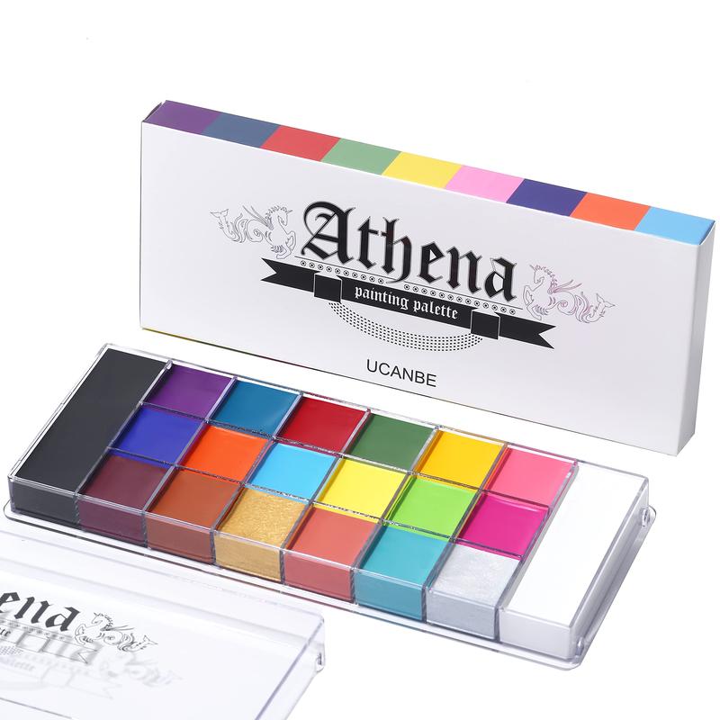 UCANBE Athena Face and Body Oil Paint Palette, Professional and Safe Non-Toxic Tattoo Halloween Special Effects Party Makeup Kit for Kids and Adults.