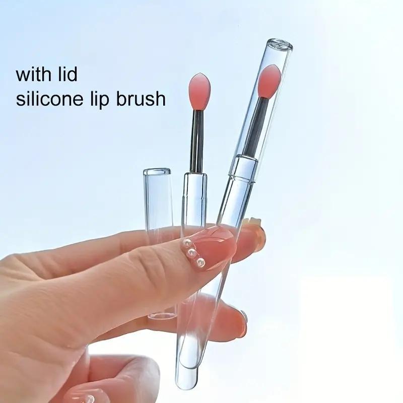 Lip Brush with Cap, 1 Count Portable Dustproof Lipstick Applicator, Lip Gloss Makeup Tool for Women