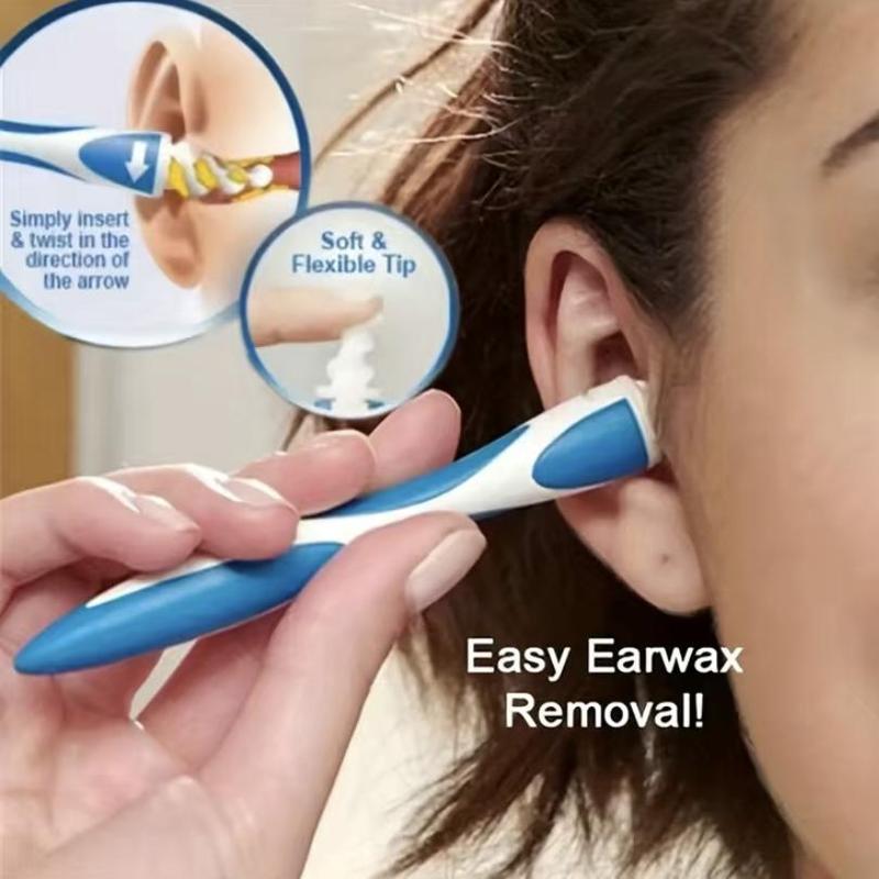 2023 New Spiral Ear Wax Removal Tool with 16pcs Replacement Heads, Ear Cleaner Tool with Soft Ear Tips & Curvy Handle, Earwax Removal, Earwax Cleaning Supplies for Adults & Kids