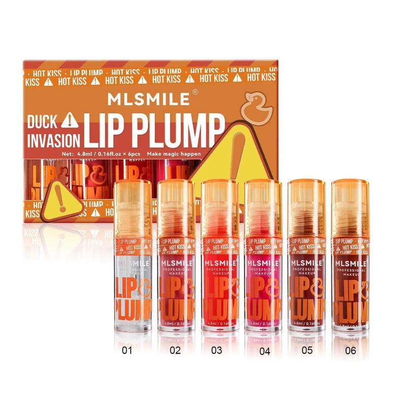 Duck Theme Lip Plumper, 6 Counts set Moisturizing Lip Gloss, Glossy Lip Glaze Stick, Plumping Lip Oil Lip Stick for Girls & Women