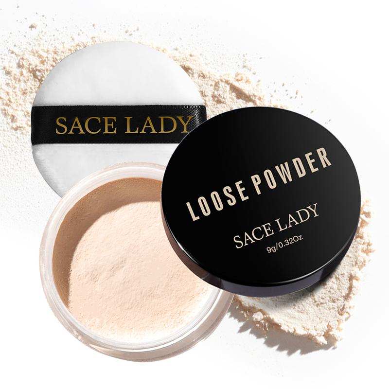 SACE LADY Oil Control Loose Powder Ultra Matte Long-lasting Waterproof Smooth Face Setting Powder Makeup 0.32Oz