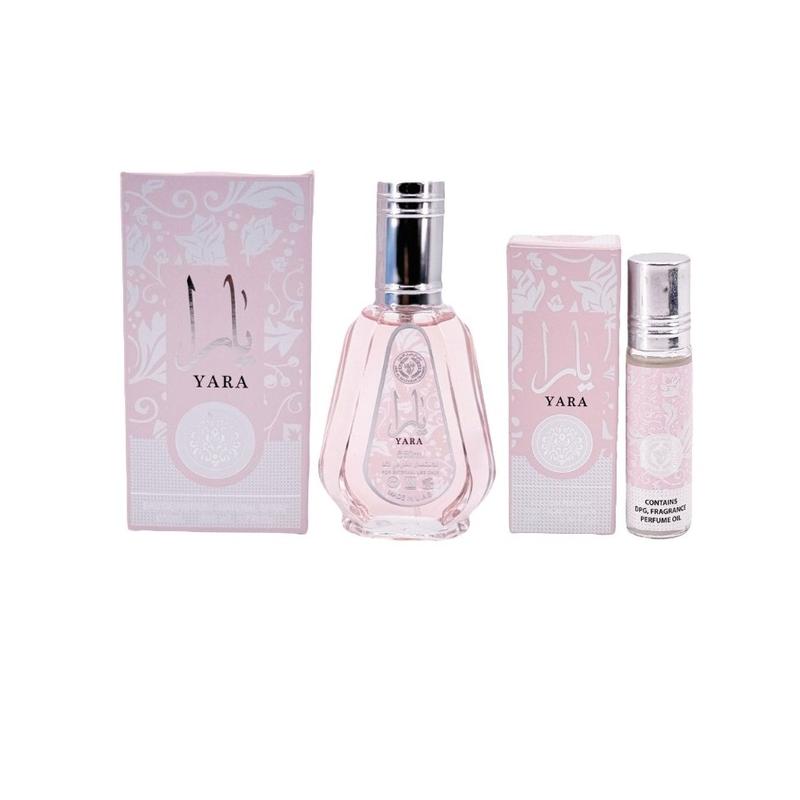 LATTAFA YARA ROLL ON 10ML & YARA EAU DE PARFUM SPRAY BY AL ZAAFARAN 1.7FL.OZ