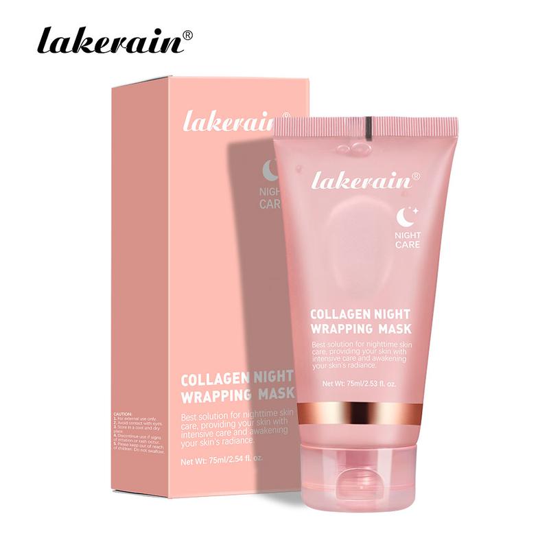 Lakerain Collagen Overnight Wrapping Peel Off Facial Mask - Hydrating Care, Reduce Dullness - Hydrolyzing Collagen