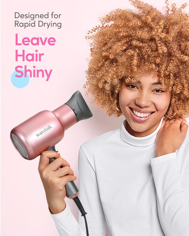 Wavytalk Negative Ion Single Thermal brush 1.5 Inch and Professional Ionic Hair Dryer with Diffuser