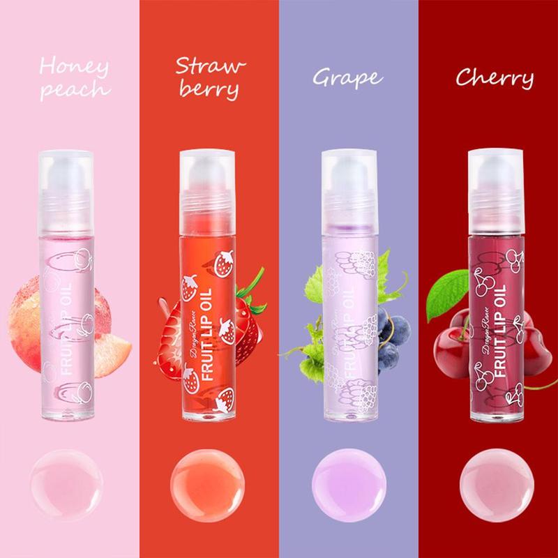 Moisturizing Lip Oil, Rolling Ball Design Lip Moisturizer, Hydrating Lip Balm, Lip Care Product for Women & Girls