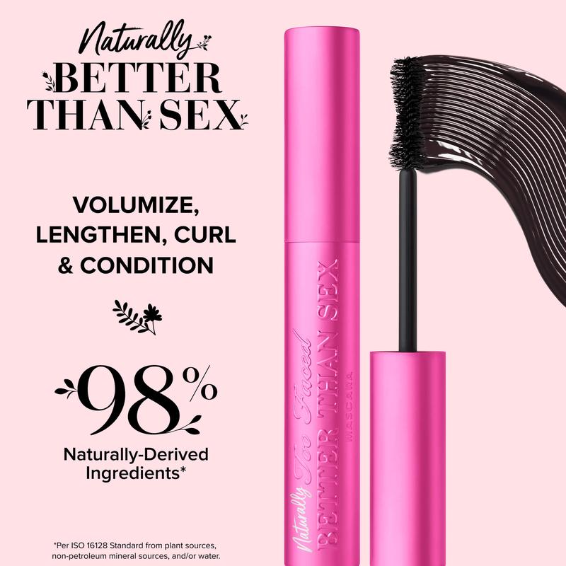 Too Faced Travel Size Naturally Better Than Sex Volumizing Lengthening 98% Naturally Derived Mascara