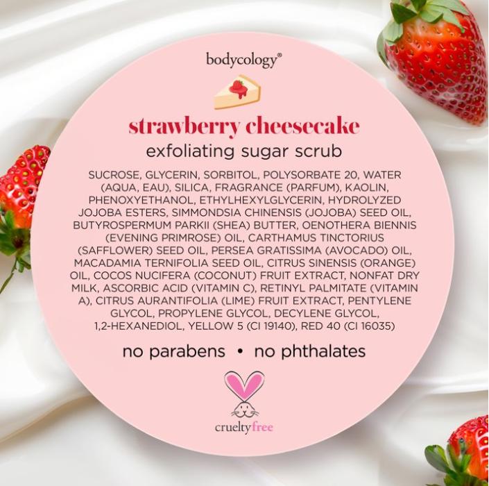 Bodycology Exfoliating Sugar Scrub, Whipped Vanilla, Strawberry Cheesecake, 10.5 oz Body Care Smooth Body Wash coconut perfumes Exfoliate Fragrance