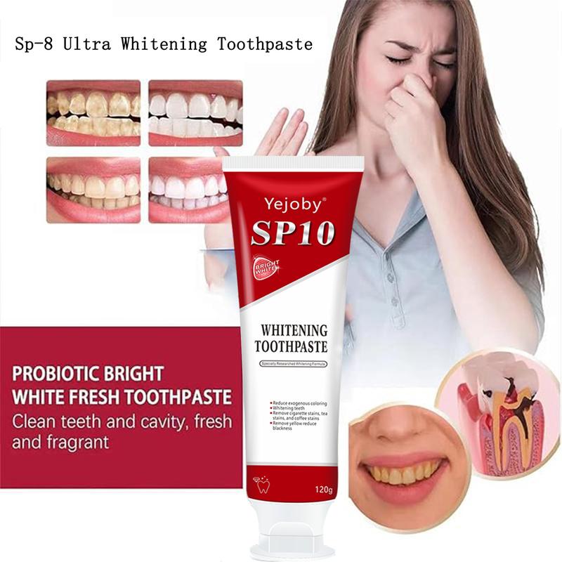 [90% People Choose] SP-10 whitening Toothpaste, Super sp10 brightening Oral probiotic, sp 10 Bright White Toothpaste for Stain Removing, Fresh Breath & Teeth Health Whitening Solution Effect is better than SP-7 and SP-8,SP-6 SP-4 sp-6 sp8 sp6 sp4 SP-10