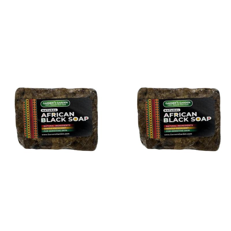 2-Pack Premium Handmade African Black Soap - Natural Soap With Shea Butter and  Aloe Vera