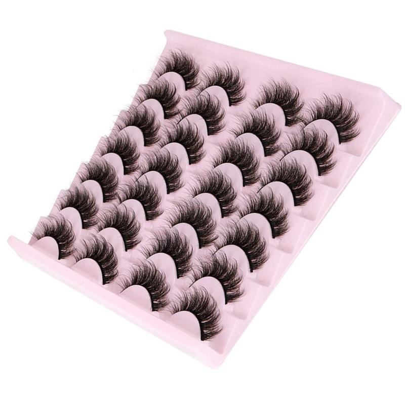 Summer Music Festival Makeup 3D Fluffy False Eyelashes, Wispy Cat Eye Faux Strip Eyelashes Extensions, Soft and Curl Fake Eyelashes for Women Eye Makeup, Lash Extension Kit, Christmas Gift