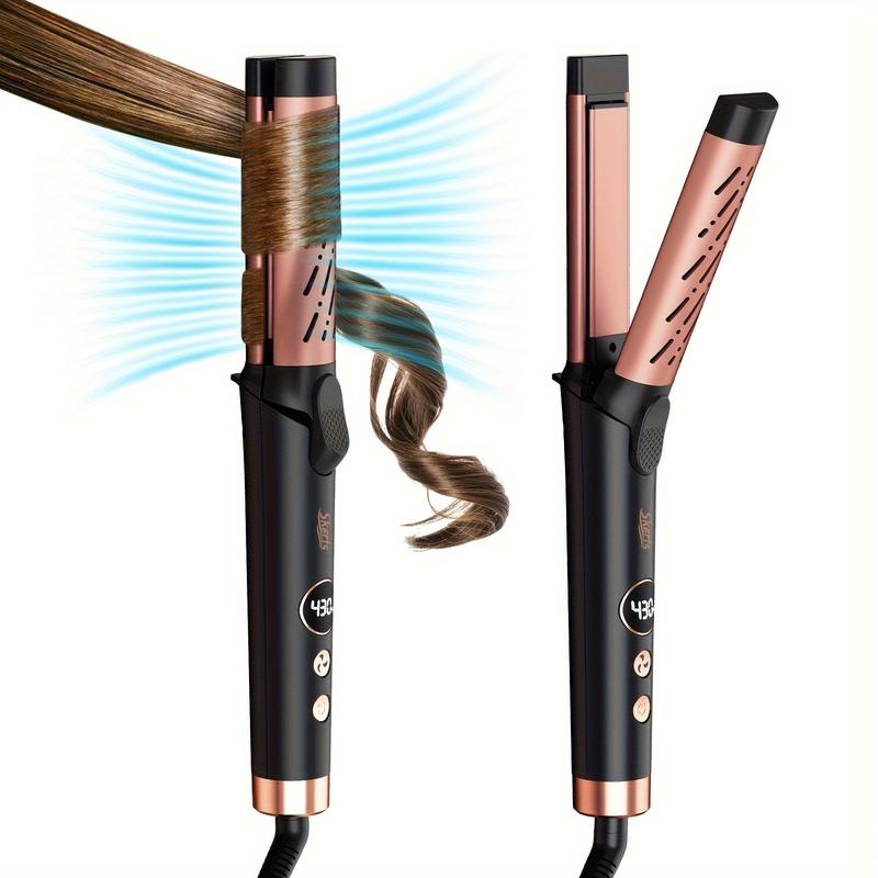 Airflow Styler Curling Iron Curler 2 in 1, Professional Curing Wand with 360° Ionic Cool Air, 5 Adjustable Temps & Dual Voltage Salon Flawless