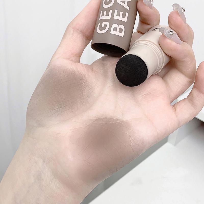 Gege Bear Hairline Contouring Shadow Powder Stick, Portable Natural Instant Hairline Contour Stick With Sponge Tip, Convenient to Use, Hair Makeup For Women