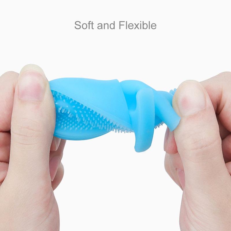 Super Soft Silicone Face Cleanser and Massager Brush Manual Facial Cleansing Brush Handheld Mat Scrubber for Sensitive, Delicate, Dry Skin (Pack of 4)