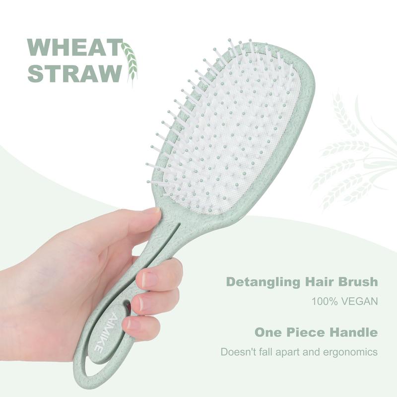 AIMIKE Detangling Brush, Detangler Brush w Ultra-soft Air Cushion, Pain-Free Detangle Brush Gently Loosens Tangles, Thick Curly Hair Brush for Women, Paddle Brush Wet Dry Brush  Hairbrush Haircare Heatless Smooth Handle