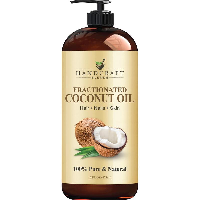 Handcraft Blends Fractionated Coconut Oil, 16 Fl Oz - 100% Pure and Natural - Premium Grade Oil for Skin, Hair,Tonic - Carrier Hair Growth Oil