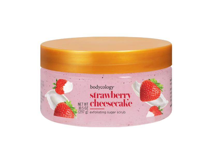 Bodycology Exfoliating Sugar Scrub, Whipped Vanilla, Strawberry Cheesecake, 10.5 oz Body Care Smooth Body Wash coconut perfumes Exfoliate Fragrance