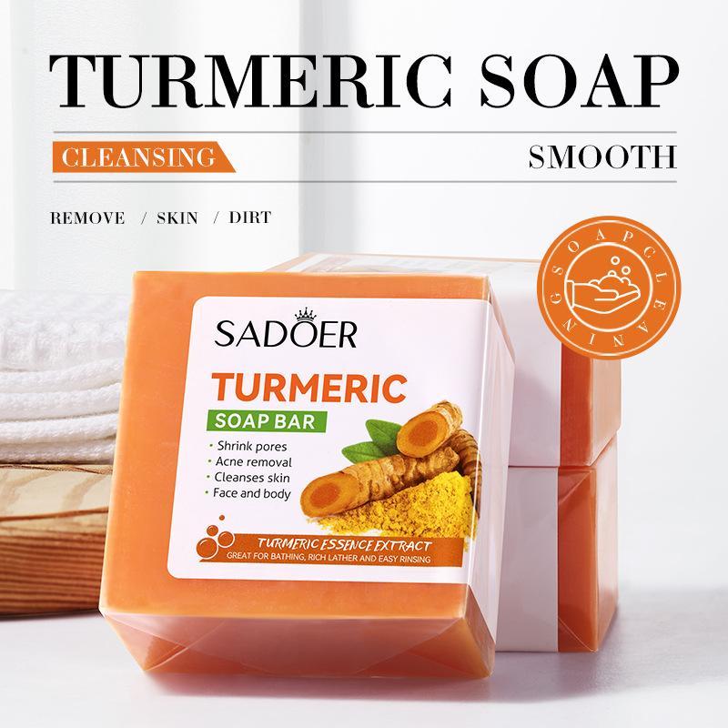 Skin Care Set, 1 Count 100g Turmeric Soap & 2 Counts Skin Nourishing & Moisturizing Serum, Skin Cleansing & Firming Products, Christmas Gift