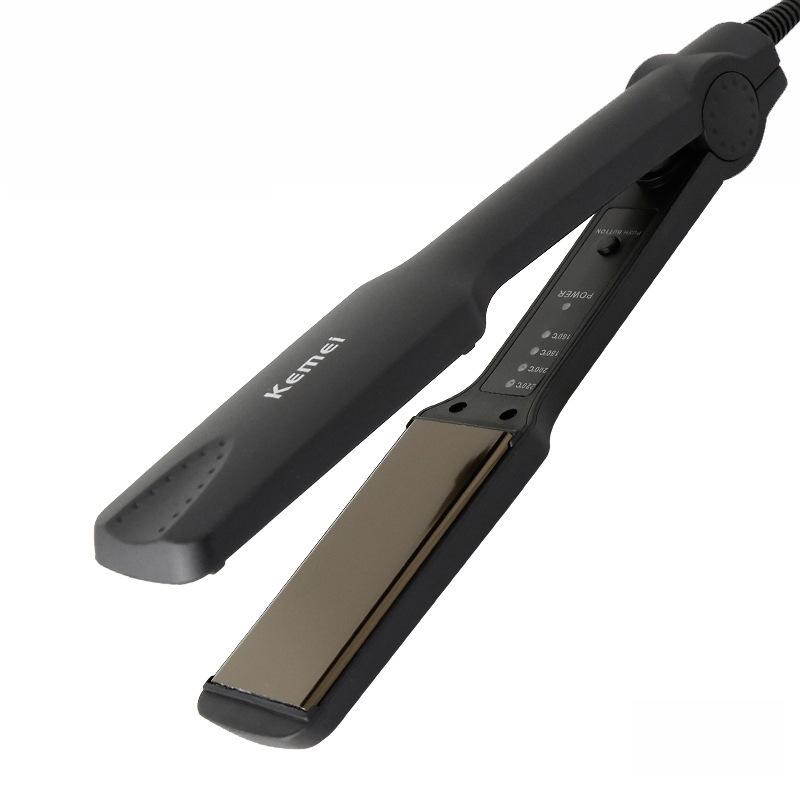 Keimei km-329 Professional black splint ceramic quick heat constant temperature straight plate clip lazy straightener hair iron