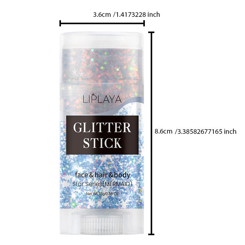 Glitter Stick, Long Lasting Body Glitter Stick, Highlighter Stick, Natural Brightening Makeup Stick, Suitable for Faces, Lips and Eyes