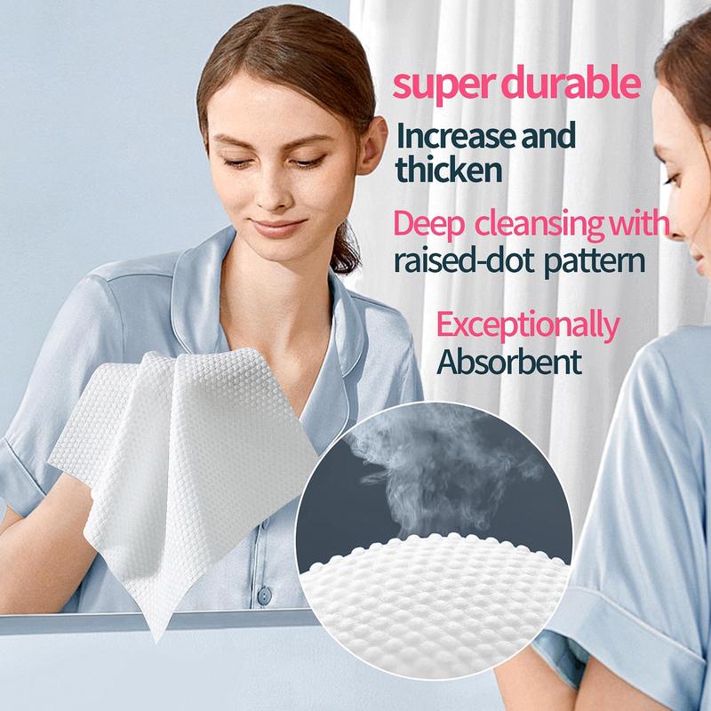 Summer Comfort Disposable Facial Cleaning Towel, 100pcs pack Gentle Facial Wash Cloth for Sensitive Skin, Lint- Free Facial Tissue for Cleansing, Skincare and Makeup Remover, Dry Wipes, Skincare Tools, Skin Care Products