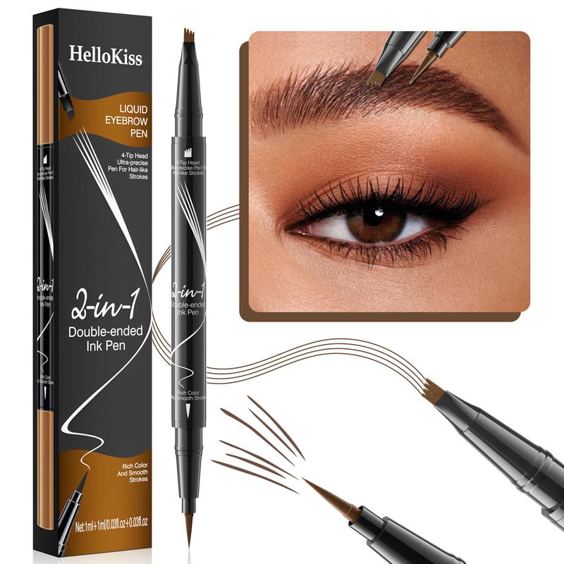 Magical Precise Waterproof Brow Pen,4 Tip Microblade Eyebrow Pen,Eye Brow Contouring Pen Pencil,Eyebrows Gel Makeup,delineador lapiz para cejas,24 Hours Long Lasting Smudge Proof,01 Light Brown Cosmetic