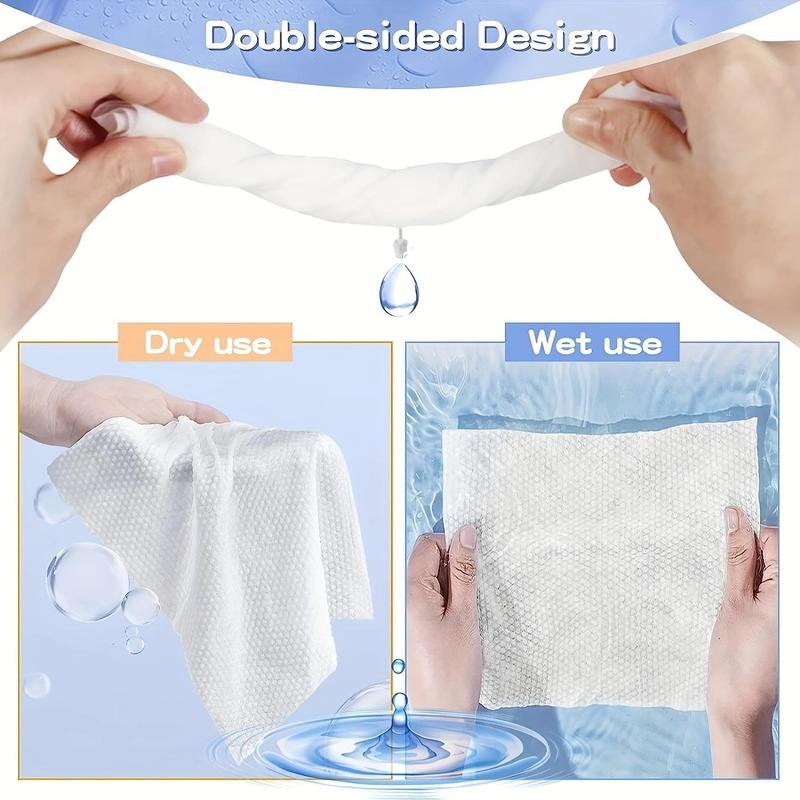 Disposable Face Towel, 100 200 400pcs Dry & Wet Use Facial Cleansing Towels, Double-sided Design Makeup Removal Wipes, Christmas Gift