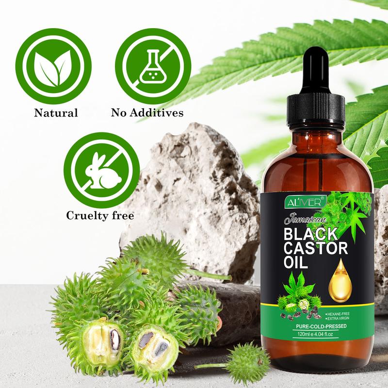 [LIVE-1] ALIVER Jamaican Black Castor Oil, Jamaican Castor Oil Organic Cold Pressed Unrefined, Castor Oil for hair&body 2.02 fl oz Haircare Comfort