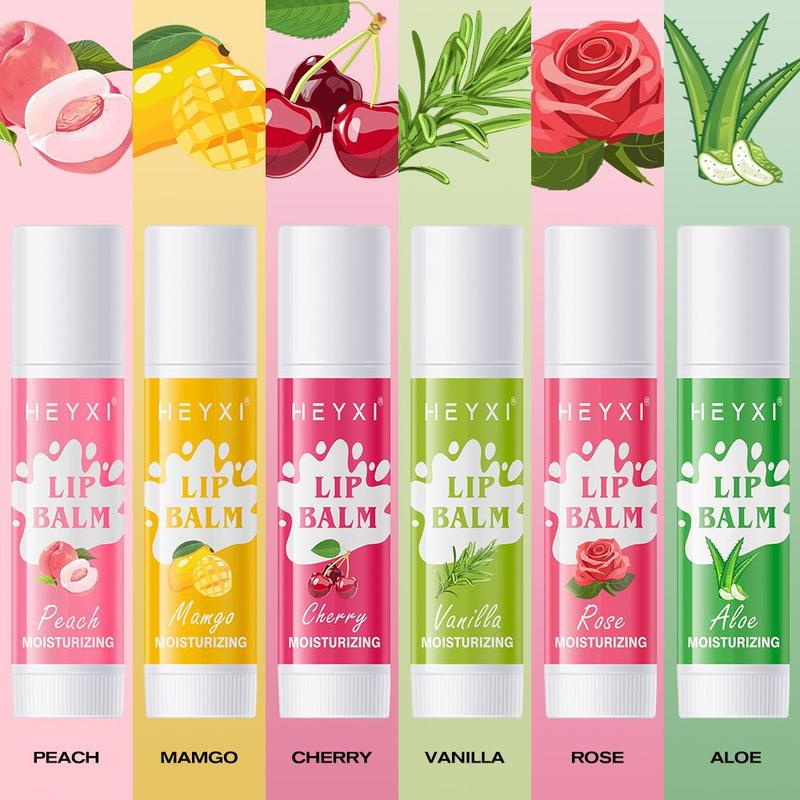 Fruit Flavor Lip Balm Set, Natural Glossy Moisturizing Lip Balm for Christmas Gift, Hydrating Lip Stick for Girls and Women All Skin Types