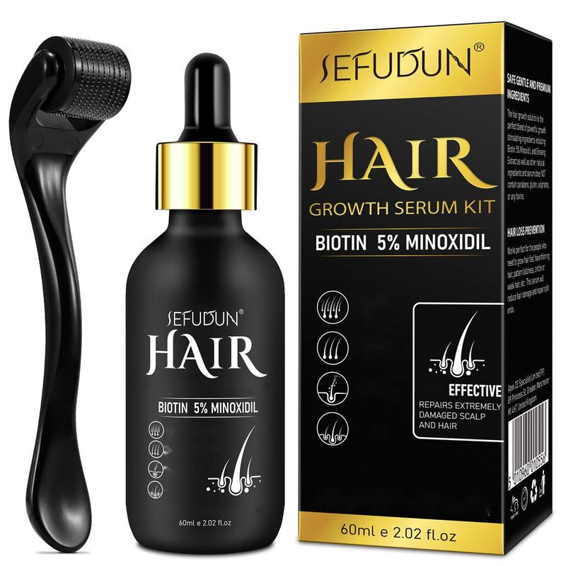 Sefudun 5% Minoxidil Hair Serum(60ml), with Hair Roller Set