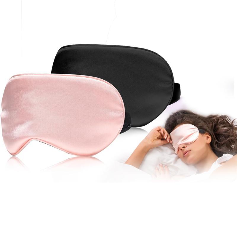 Sleep Mask, 2 Counts set Soft Sleep Eye Mask, Adjustable Elastic Sleeping Eye Cover, Travel Eye Cover, Eye Cover for Sleeping, Christmas Gift