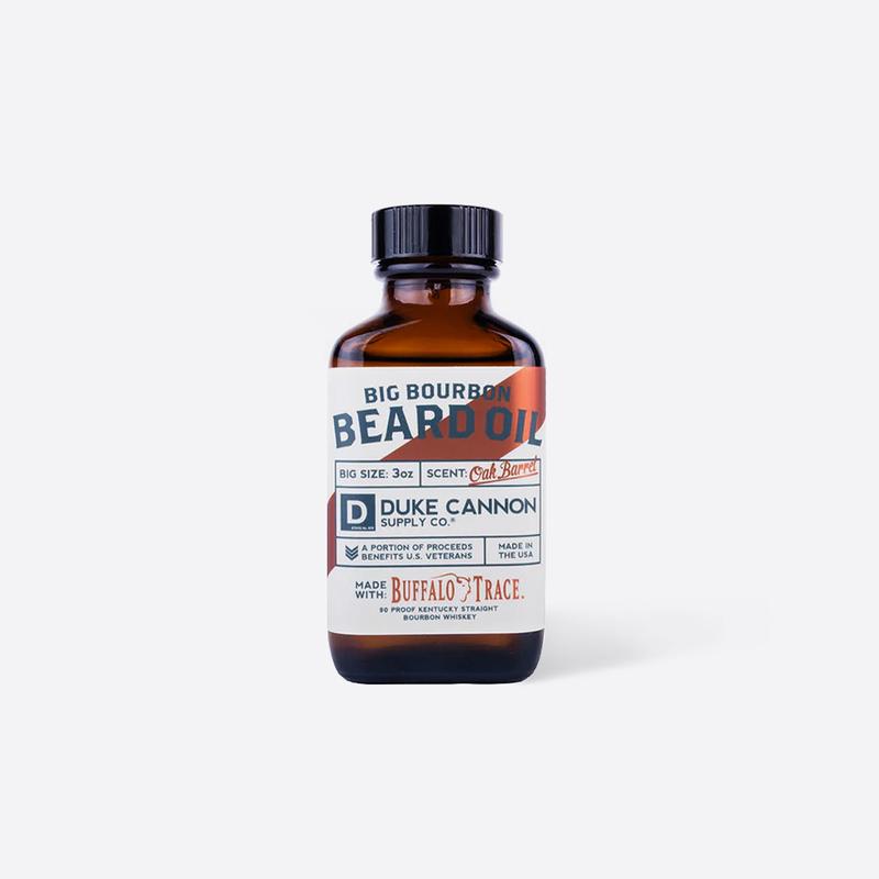 Duke Cannon Supply Co. Big Bourbon Beard Care Collection Gift Bundle (3 Piece Set) - Premium Men's Beard Wash, Beard Balm and Beard Oil (Oak Barrel Scent)