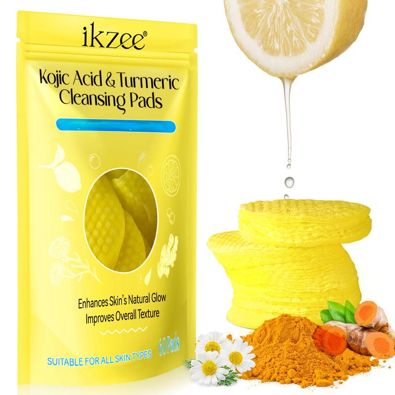 Ikzee Kojic Acid Turmeric Cleansing Pads For Face Dark Spots  60P