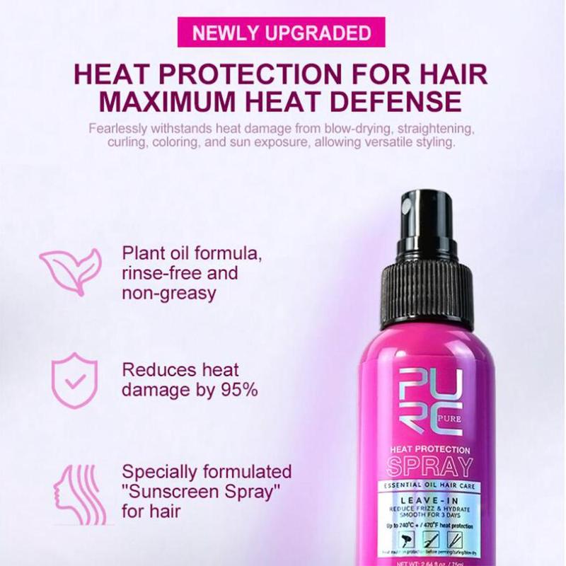 Leave-in Heat Protection Hair Care Spray, Smoothing & Thickening Hair Care Mist, Hair Care & Styling Product for Women & Men