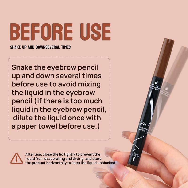 [BlackFriday Deal] Cuved Eyebrow Pen, 2-in-1 Long Lasting Eyebrow Pencil  Nature Eye Brown Makeup Tool For Women Daily Cosmetic with Fork-Tip eyebrow pen