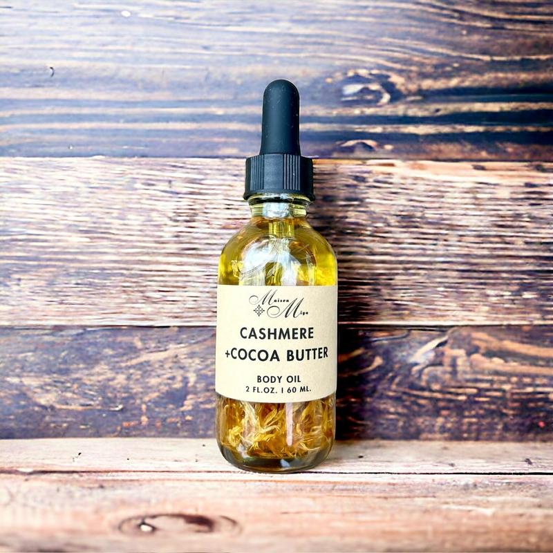 Cocoa Butter Cashmere Body Oil, Massage Oil, Moisturizing Oil, Gift Idea