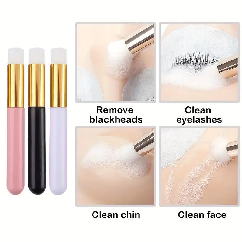 Lash Shampoo Brush & Lash Cleaning Tatoo Wash Bottle Set, 2pcs Nose Blackhead Facial Cleaning Tools, Eyelash Extension Supplies