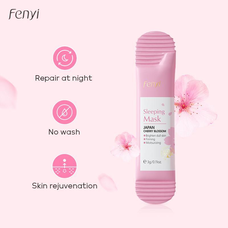 Cherry Blossom Hydrating Sleeping Gel Mask Individual Packet Packaging, Comfort Facial Gel Pores Cleaning Mud Mask, Summer Skin Care Products, Girls Skincare Products