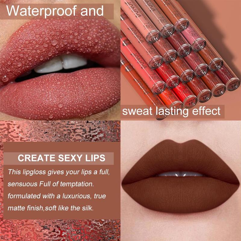 Long-lasting Matte Lip Gloss, 1 Count Waterproof Moisturizing Lip Oil, Non-stick Cup Non-fading Lipstick, Perfect Gift for Women