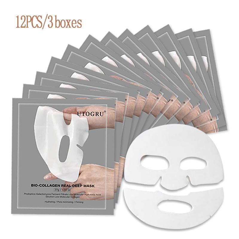 12PCS UTOGRU Deep Collagen Power Boosting Mask | THE OVERNIGHT MASK|Deep Firming Facial Mask