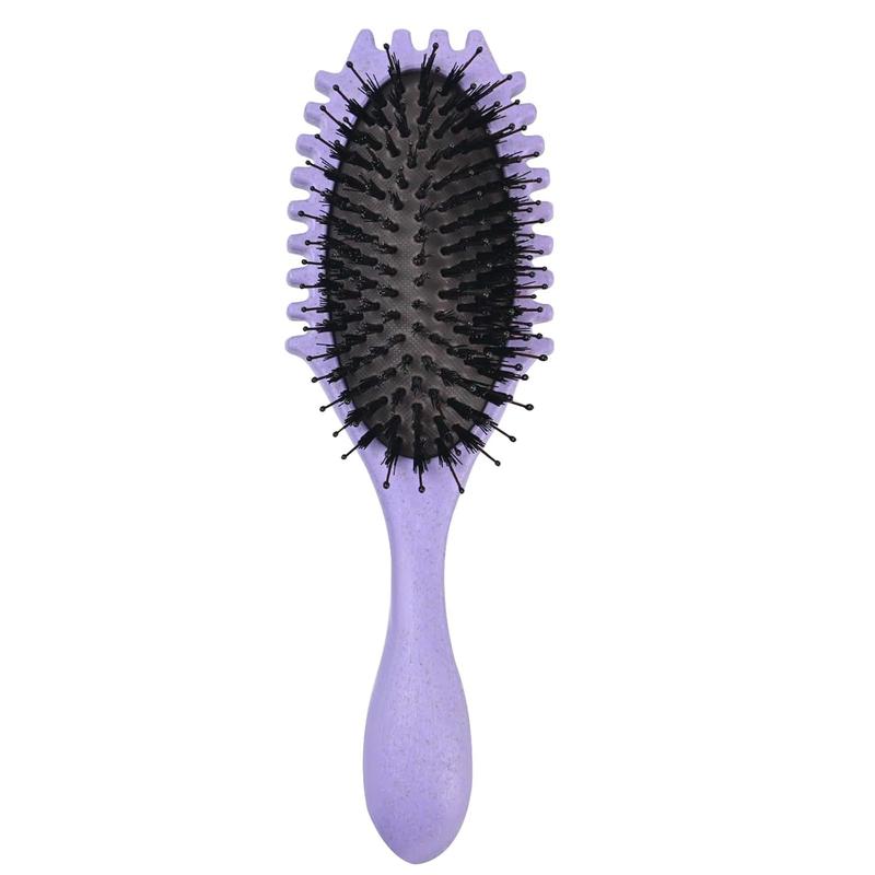 Curly Hair Brush,Curl Defining Brush,Curling Roll Comb Styling Define Edge Lift Boar Brush for Combing and Shaping Women's Wet Curls to Reduce Pulling (Purple)