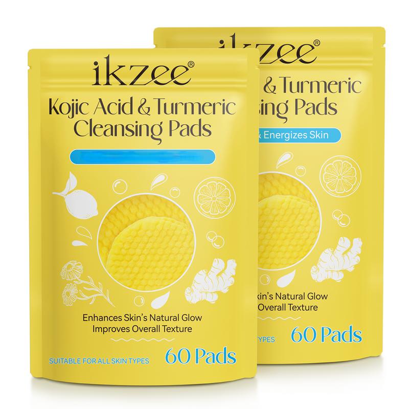 Ikzee Kojic Acid Turmeric Cleansing Pads For Face Dark Spots  60P