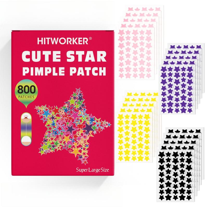 Colorful Star Shaped Hydrocolloid Acne Patches, 800pcs box Deep Cleansing Acne Cover Stickers, Facial Skin Care Product for Women