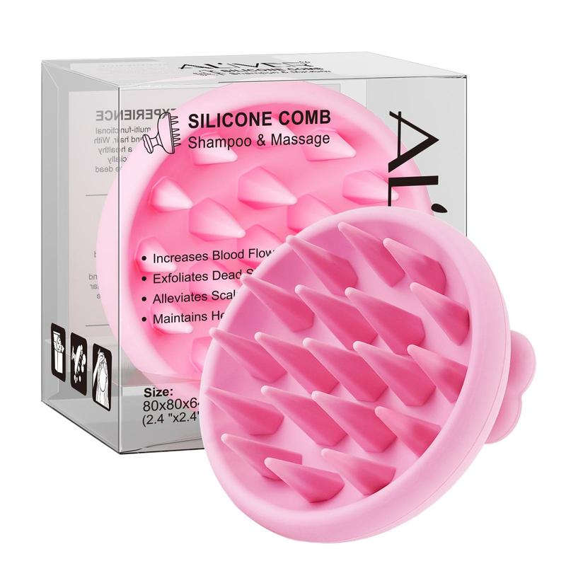 Silicone Scalp Massage Comb, Solid Color Soft Scalp Massager for Home & Travel, Hair Care & Styling Tool for Women & Men