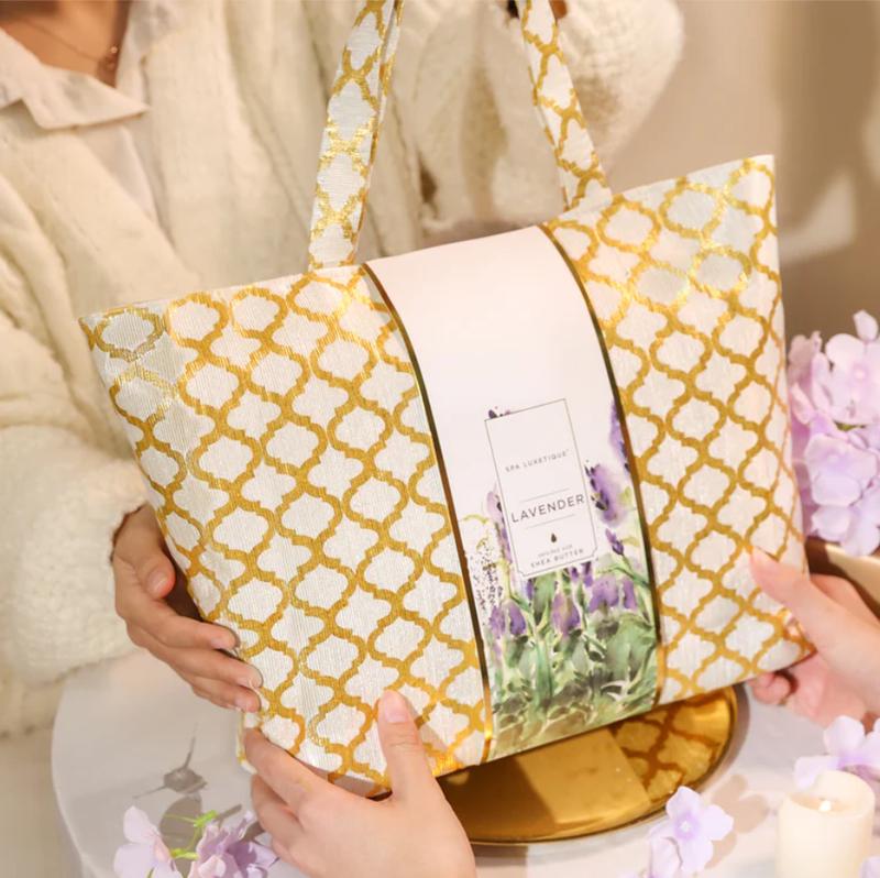 Lavender Fashion Bath Set Tote Sunflower Seed Oil Vitamin E Shower Set Mother's Day Gift Home Spa Gift Set