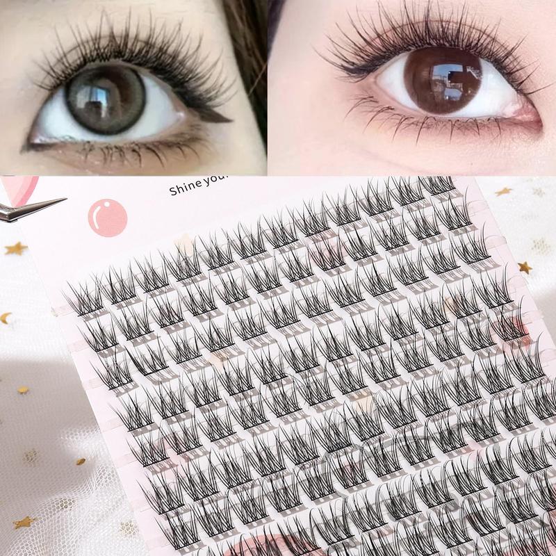 Natural Look Eyelashes Extensions, 1 Box Reusable Self Grafting Curl Eyelashes, Eye Makeup Enhancement False Eyelashes for Women & Girls, Christmas Gift