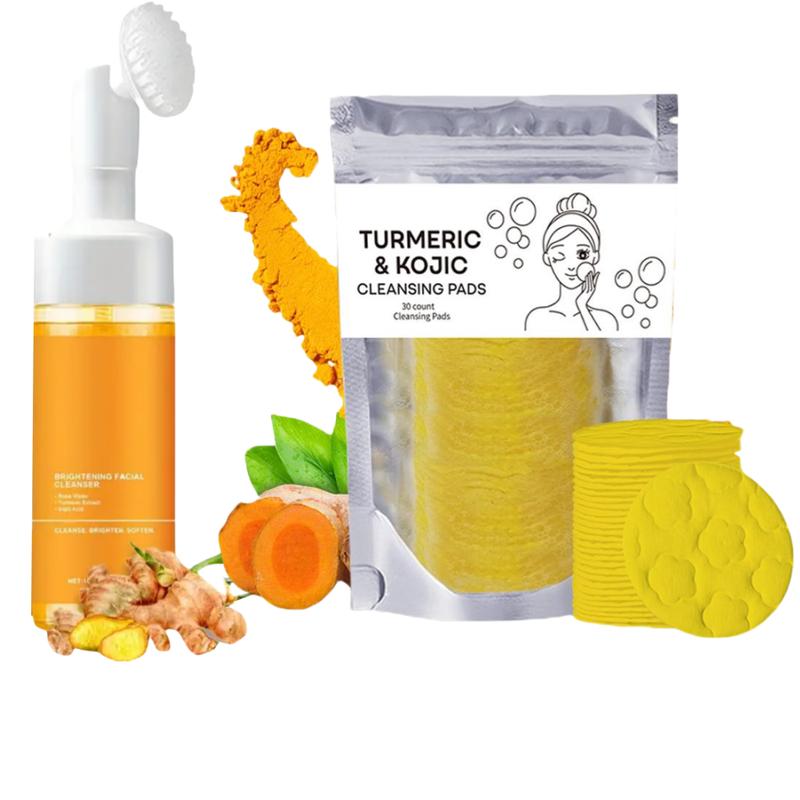 Turmeric cleanser Set, turmeric cleanser and turmeric makeup remover, moisturizing, cleansing, cleanser Skincare Moisturize Hydrating